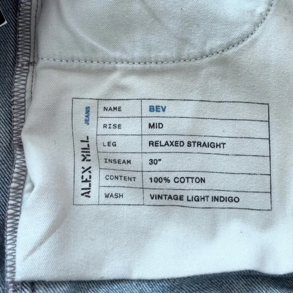 ALEX MILL The Bev Relaxed Straight Leg Button Fly Jean--28 - Picture 14 of 16